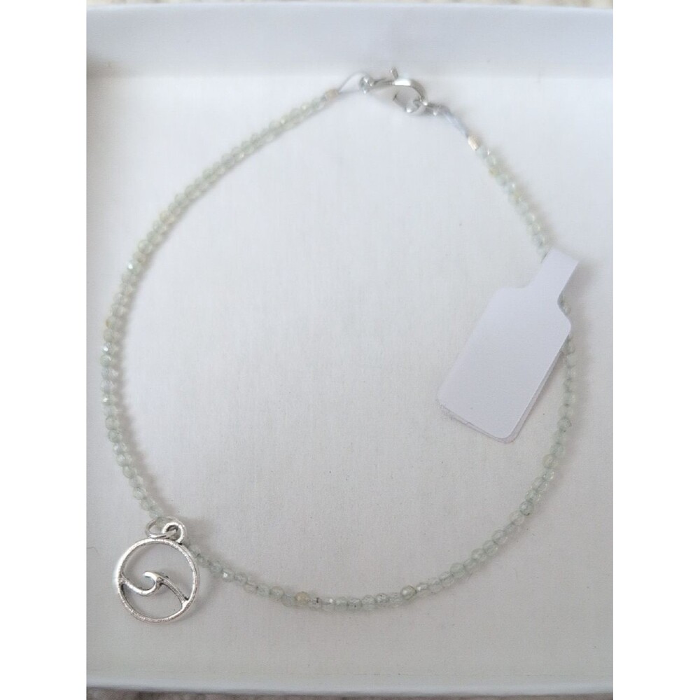 Handmade Prehnite Anklet With Ocean Charm